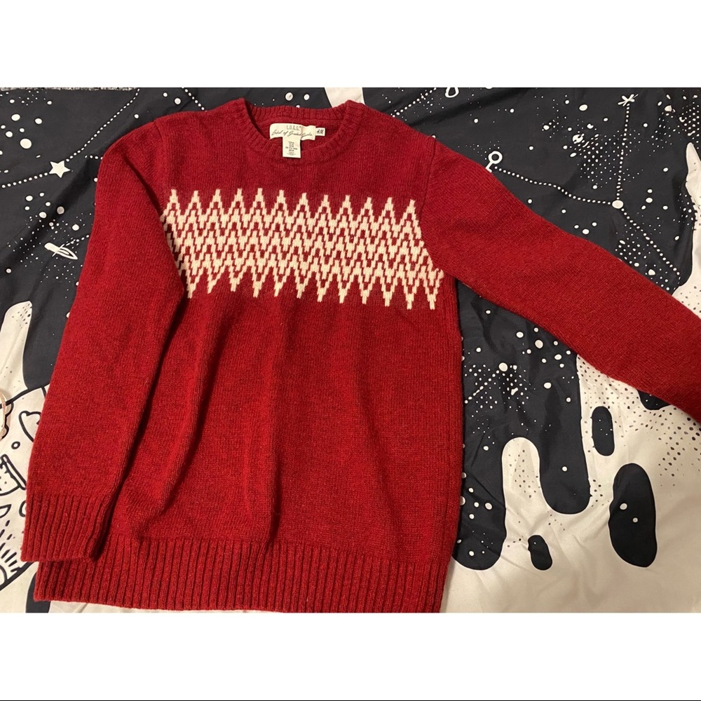 “RED WOOL SWEATER”